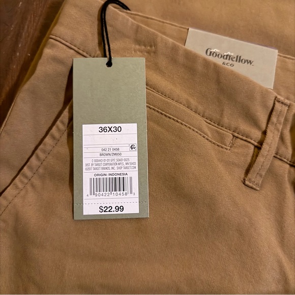 NWT Goodfellow & Co Men's Khaki Chinos 36x30 - Picture 2 of 8